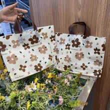 20 Pcs Thickened Plastic Gift Tote Bag,Flower Patterned Plastic Tote Bag, Lightweight, Portable Flower Design Pattern Pattern Pattern Large Capacity Handbag, Wedding, Shopping Bag,Birthday Gift Bag, Party Favor Bags,Gift Bag - Multicolor - View 4