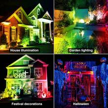 ELEGANTED 50W Reflectore Led Exterior RGB+UV Luz Negra 2 en 1 Actualizado, Reflector De Colores Para Neon Fiesta Navidad Halloween Jardín, IP66 Impermeable, Uv 395-405nm 2 paquetes - 50 W UV + RGB - Ver 7