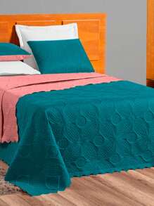 Isa Double-Sided Queen Bedspread - VERDE AGUA\ROSE - Ver 1