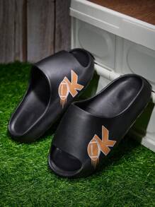 OURANNI Men's Fashion Print Non-Slip Lightweight Outdoor/Indoor Home Shower Beach Holiday Slippers, Versatile, Suitable For Men And Women For Casual Wear - Black - View 3