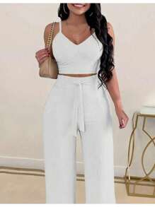 Casual Set Strappy Top And Pants
