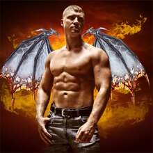 Costume Props Wing For Adult, Non-Woven Folding Gradient Dragon Wings Party Clothing Supplies For Halloween - Black - View 4