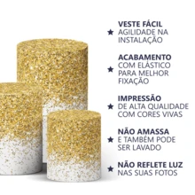 CM Costura Magica Kit 3 Capa de Cilindro Para Festa Sublimado Com Gliter Dourado - P M G