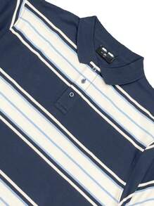 Mens West Coast Classic Striped Polo Shirt - 海軍 - 查看 4