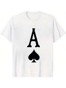 Unisex 100% Cotton Ace Of Spades - Themed T - Shirt - White - View 1