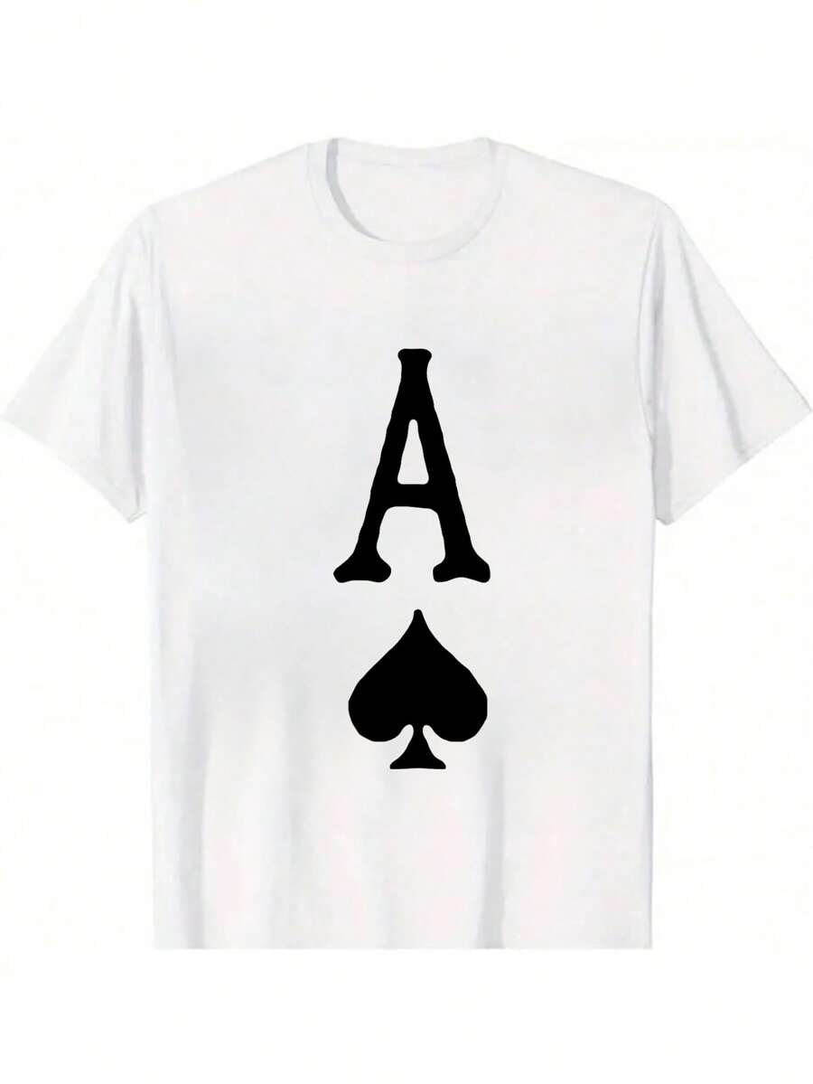 Unisex 100% Cotton Ace Of Spades - Themed T - Shirt - White - View 1