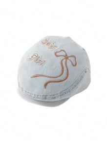 1 件儿童蝴蝶结装饰英式牛仔贝雷帽，适合春夏季、户外和度假穿着，适合所有季节 - 蝴蝶結 - 查看 6