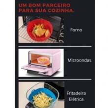 Cesto de Silicone Redondo Air Fryer e Forno Forma para Fritadeira Elétrica