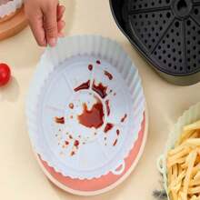 Cesto de Silicone Redondo Air Fryer e Forno Forma para Fritadeira Elétrica