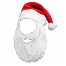 Santa Hat With Plush Beard Christmas Winter Beanie For Women Men Santa Claus Hat Christmas Hats Holiday Accessories For Party - Red - View 1