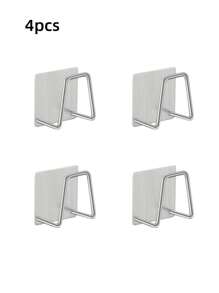 1/2/4pcs Stainless Steel Sponge Holder For Kitchen Sink,Scrub Holder For Kitchen Sink Sponge Holder Dish Scrubber Holder Kitchen Sponge Holder For Sink,Adhesive Sponge Hooks For Bedroom Bathroom Restroom