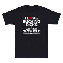 I Love Sucking Dicks With My Butt Hole Funny Quote Saying Joke Vintage T-Shirt - màu đen - Xem 1