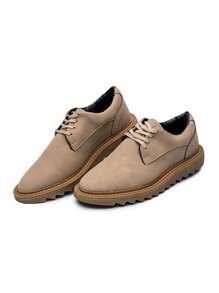 Nicolau Men's Comfortable Oxford Dress Shoe Formal Brogue - Amber Cappuccino - View 5