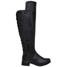 Bota Over Montaria Cano Longo Preto Amarração Confortável sapatos feminina elegante cano alto botas feminina elegant - Preto - Visão 3