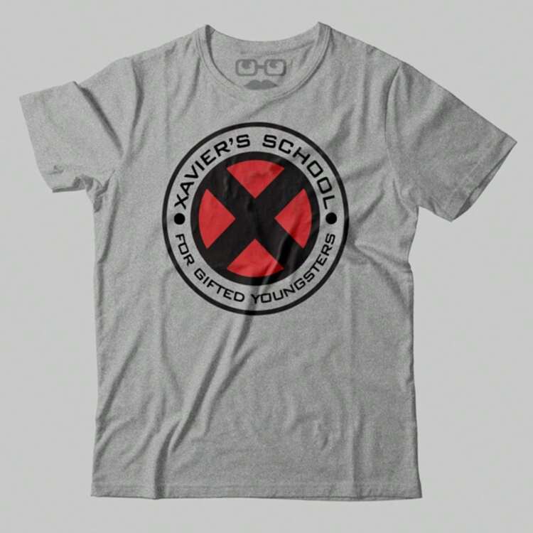 Camiseta X-Man Filme Série HQ Geek Unissex Masculino Feminino 100% Algodão Top Premium Streetwear Lançamento Envio Imediato Varias Cores!! Plus Size - Cinza - Visão 2
