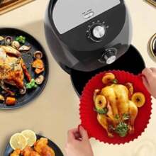 Cesto de Silicone Redondo Air Fryer e Forno Forma para Fritadeira Elétrica