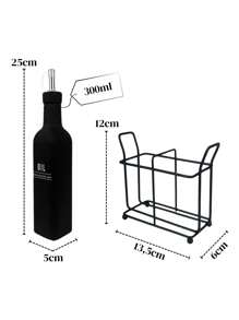 Manhattan Cruet Holder For Oil And Vinegar 300ml 2pc - 黑色 - 查看 9