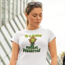 Playera Para Mujer 1 Pza Estampado Yo Te Quiero Deberas Deberitas | Playera Para Duo | Prenda entallada y de Tela Delgada 100% algodón - Blanco - Ver 5