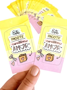 Kit 50 Units Colorful Thank You Card This Package Contains Love 5x9 Cm - Nhiều màu - Xem 5