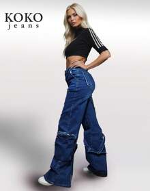 KOKO JEANS, SEXY BAGGY JEANS, SEXY BAGGY JEANS, CARGO PANTS - Koko Blue - View 1