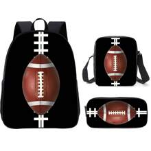 3PCS Back To School Backpack For Boys Girls, Kids Feature Game Football Backpack For Teens Elementary Middle High School Students, Large Capacity 16 Inch School Bags With Shoulder Bags And Pencil Case - Backpack + Shoulder Bag + Pencil Case - View 11