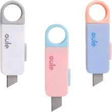 1-3 piezas Mini cortador retráctil, cúter de utilidad, abrecartas, abre paquetes, abre cajas, pequeño llavero, abre paquetes, sobres, útiles escolares