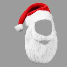 Santa Hat With Plush Beard Christmas Winter Beanie For Women Men Santa Claus Hat Christmas Hats Holiday Accessories For Party - Red - View 3