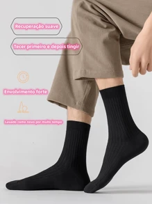 Kit 6 pares de meias de algodão desportivo para homem de alta qualidade com agulha dupla e comprimento longo Dia dos Pais