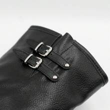 Bota a la rodilla con hebillas biker - Negro - Ver 4