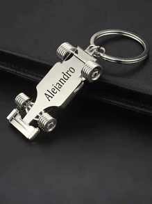 1 pièce Porte-clés mini voiture de course 3D personnalisé en métal, porte-clés en forme de voiture de sport avec texte de nom personnalisé, article porte-clés personnalisé avec gravure personnalisée, cadeau pour père, mari, petit-ami - Multicolore - Voir 2