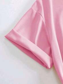 Women's FITNESS Oversized T-Shirt 100% Cotton - 淺粉色 - 查看 3