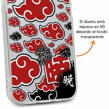 Funda Compatible con iPhóne  Nubes Rojas Organización Akatsuki, Protector compatible con iPhóne  Narutoo, Case compatible con iPhóne  Nubes Rojas Organización Akatsuki, Carcasa compatible con iPhóne  Anticaídas a Prueba De Golpes TPU. - Transparente - Ver 2