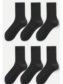 Kit 6 pares de meias de algodão desportivo para homem de alta qualidade com agulha dupla e comprimento longo Dia dos Pais