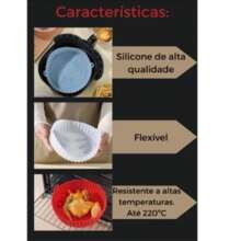 Cesto de Silicone Redondo Air Fryer e Forno Forma para Fritadeira Elétrica