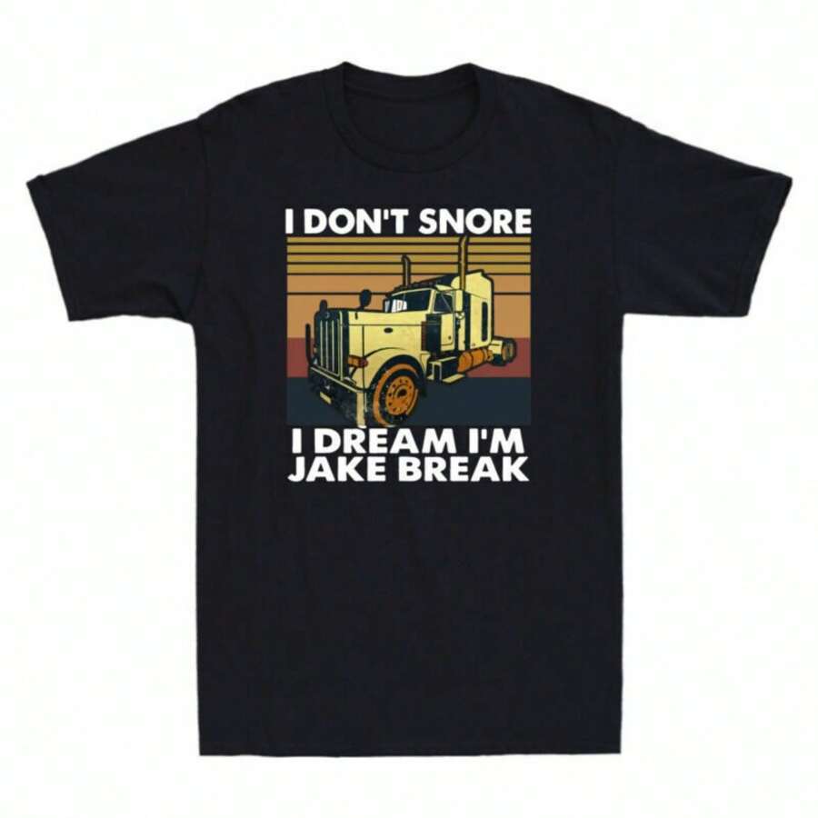 I Break I Jake Short Dream I'm T-Shirt Shirts Sleeve Don't Snore 's Retro Top - 黑色 - 查看 1