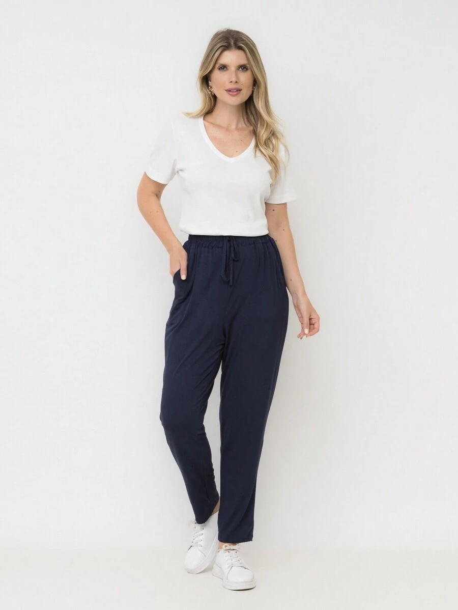 Calça viscoycra cod:7021 - Azul Marinho - Visão 1
