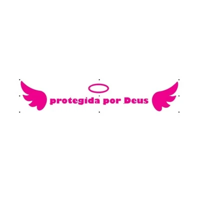 Adesivo protegida por DEUS na cor rosa 30cm para carro moto e caminhão