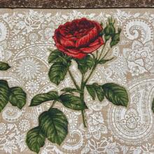Thick Linen Tablecloth For 4, 6 And 8 Places - Roses - View 3