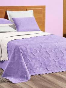 Isa Double-Sided Queen Bedspread - PURPLE\STRAW - View 1