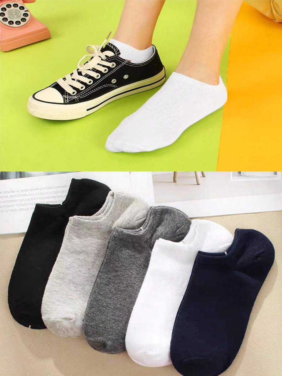 Kit 12 pares de meias soquete cano curto feminina casuais e versáteis 35-40 - Multicolorido - Visão 1