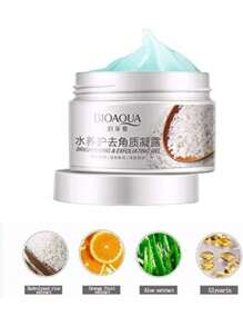 Gel Exfoliante de Arroz BIOAQUA Remueve Células Muertas, Aclara y Suaviza la Piel, Crema Exfoliante Facial Natural, Blanqueamiento, Hidratante, Reparadora, Anti Arrugas, Nutre. Crema Rostro, Cuidado de la Piel, Vitamina E, Elimina Manchas y Acne, Acido Hialuronico, Skin Care, Limpieza Facial, Disminuye Poros. White Rice, Piel mas Limpia, Sana y Suave. - Blanco - Ver 5