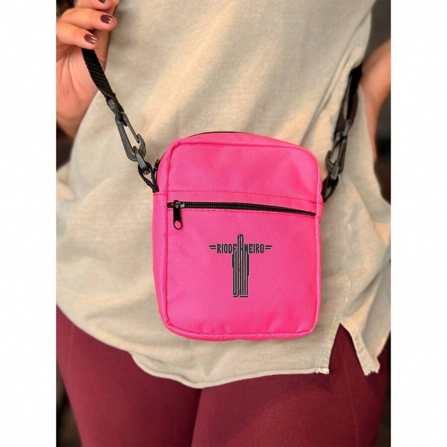Shoulder 01- RIO DE JANEIRO - Stilo Club Academia Trabalho Escolar Faculdade Viagem Masculino Feminino - Pink - Visão 1