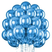 Kit With 25 Units Premium Platino Chorme Metallic Balloon Various Colors Sizes 5 And 9 Inches Arch Decoration - 5 號藍色 - 查看 1
