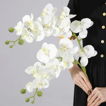 1/3/5PCS Artificial Orchid Flower, 69cm Fake Phalaenopsis Orchid Flower, Can Be Bent And Does Not Fade -For Diy Flower Wall, Scene Layout, Living Room And Bedroom Vase Flower Arrangement, Wedding, Party Decor, Desk Stuffing.Autumn And Spring Leaf Harvest, Room Decor, Home Decor, Kitchen Decor, Wedding Decor, Table Decoration, Centerpieces, Office Decor, Garden Decor, Outdoor Decor Gifts Birthday Graduation