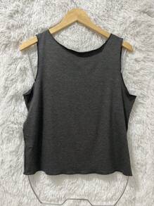 Cropped Sleeveless Vest - màu xám đen - Xem 2