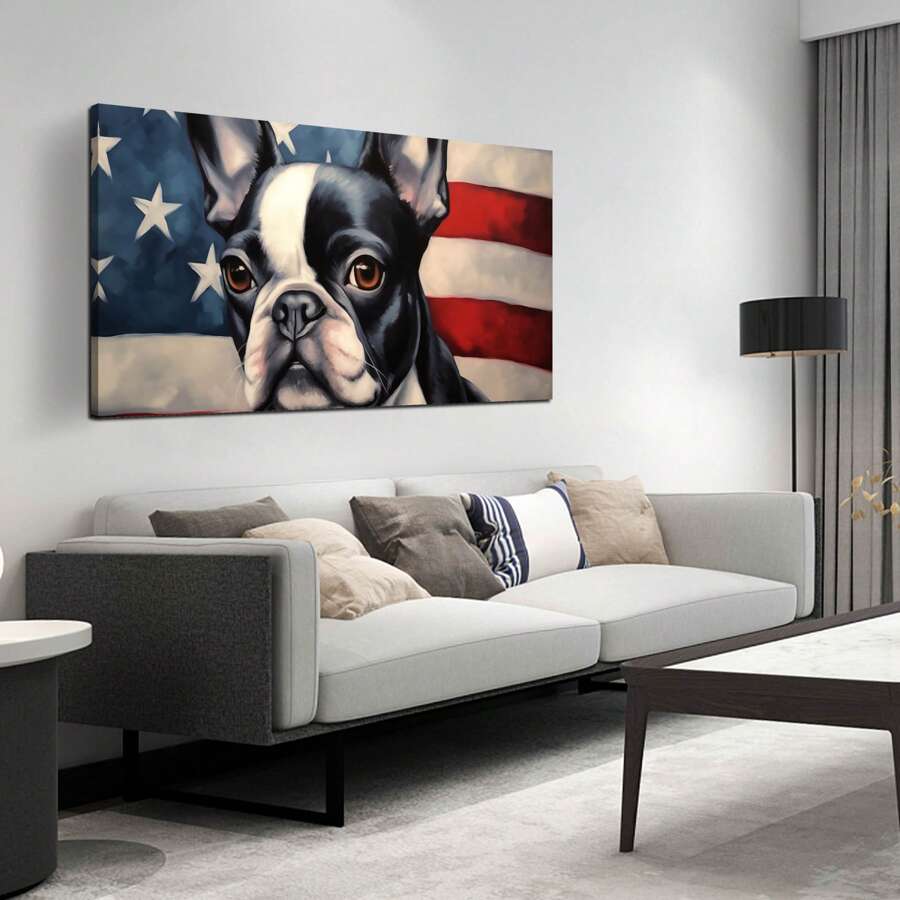 1 Pc Patriotic Bullfighting Room Decoration Wooden Framed Canvas Painting -  Thickness 2.25cm/0.9inch,Home Gift Decoration, Room Decoration Aesthetic, Wall Decoration Art, Perfect Gift, Autumn And Winter Wall Decoration, Living Room Decoration, Bedroom Decoration, Kitchen Decoration, Entry Decoration, Bathroom Decoration, Direct Wall Painting, High Quality Wall Painting Poster