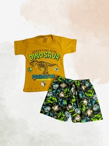 Kit 4 Peças Sortido Conjunto Infantil Menino Verão - 2 Conjuntos - Composto por 2 Camisetas + 2 Bermudas - Multicolorido - Visão 6