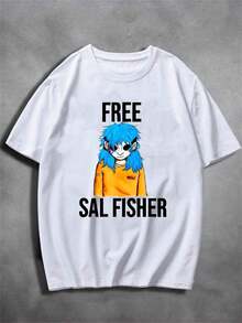 Camiseta unissex 100% Algodão Free Sal Fisher Streetwear Envio Rapido - Branco - Visão 2