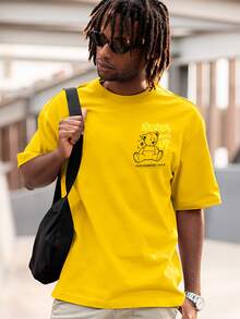 Men T-Shirts - 黃色 - 查看 4