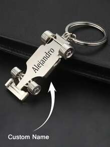 1 pièce Porte-clés mini voiture de course 3D personnalisé en métal, porte-clés en forme de voiture de sport avec texte de nom personnalisé, article porte-clés personnalisé avec gravure personnalisée, cadeau pour père, mari, petit-ami - Multicolore - Voir 5